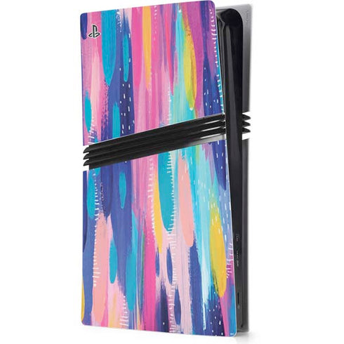 Pink Sparkle Brush Stroke by Etta Vee PS5 Pro Console Skin